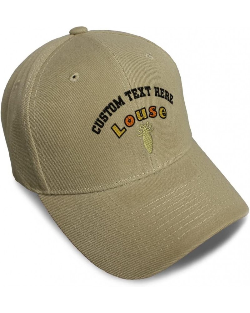 Custom Baseball Cap Louse Insects Nature Acrylic Biology Dad Hats for Men and Women Khaki Personalized Text Here $12.69 Baseb...