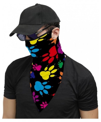 Colorful Paw Pattern Scarf Mask Bandana Reusable Neck Gaiter Cover Ear Loops for Women Men Outdoor, 202401242 $9.20 Balaclavas