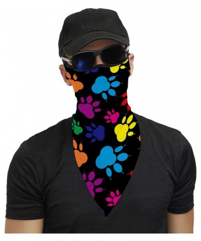 Colorful Paw Pattern Scarf Mask Bandana Reusable Neck Gaiter Cover Ear Loops for Women Men Outdoor, 202401242 $9.20 Balaclavas