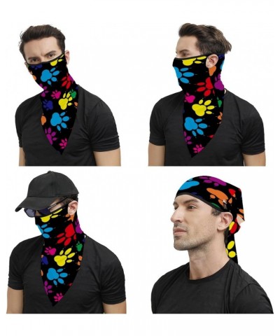 Colorful Paw Pattern Scarf Mask Bandana Reusable Neck Gaiter Cover Ear Loops for Women Men Outdoor, 202401242 $9.20 Balaclavas