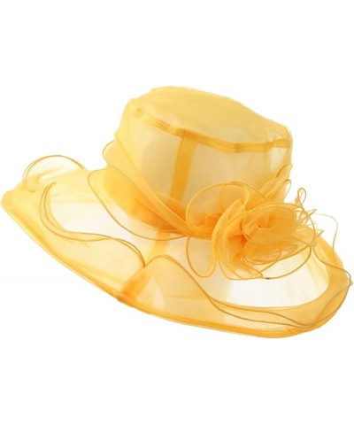 Women's Church Fascinator Bridal Tea Party Wedding Hat Baseball Caps for Toddlers Girls Yellow 1 $7.64 Baseball Caps