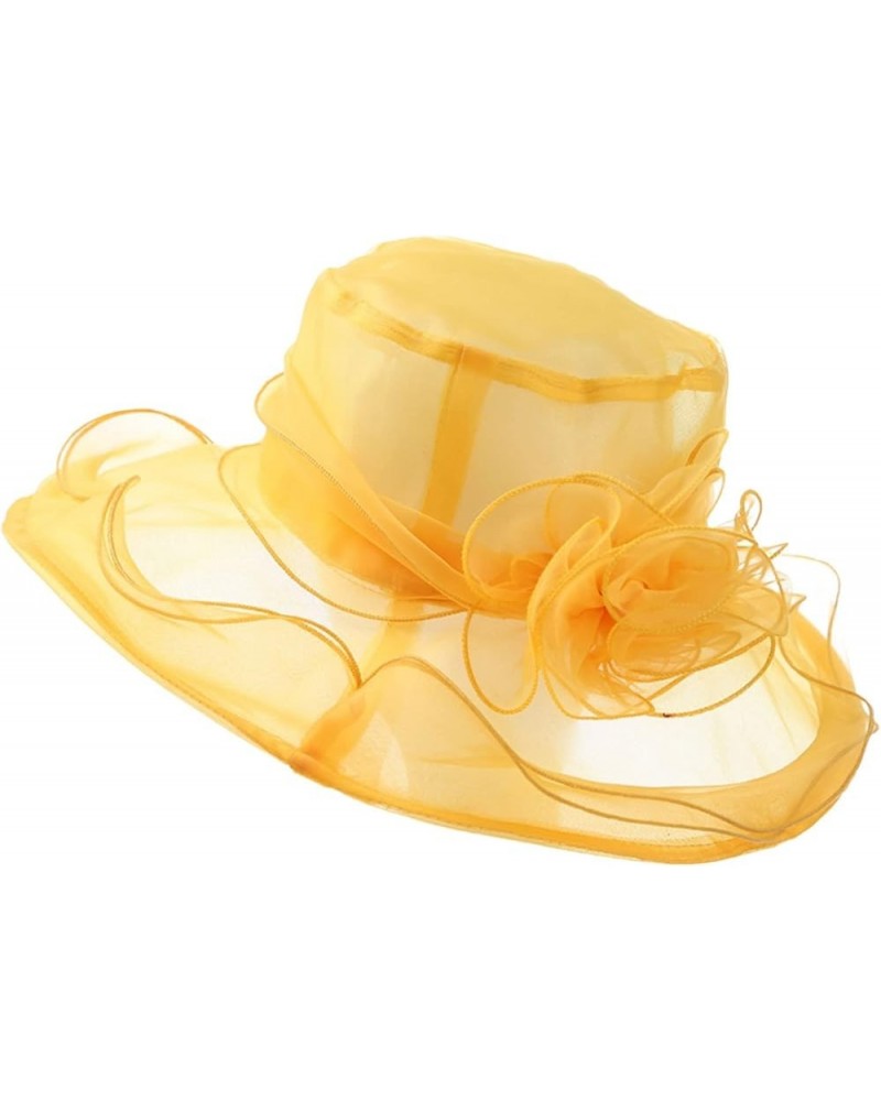 Women's Church Fascinator Bridal Tea Party Wedding Hat Baseball Caps for Toddlers Girls Yellow 1 $7.64 Baseball Caps