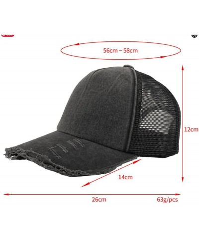 Bohemian Headwear Accessories for Women Ladies Perforated Hem Denim Shading Female Fashion Versatile Baseball Cap Black,green...