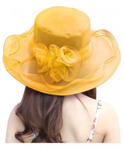 Women's Church Fascinator Bridal Tea Party Wedding Hat Baseball Caps for Toddlers Girls Yellow 1 $7.64 Baseball Caps