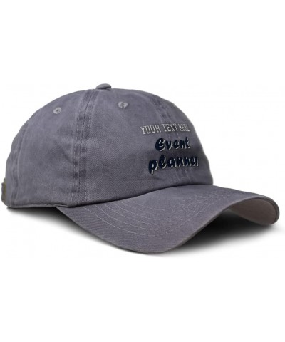 Soft Washed Baseball Cap Event Planner Cotton Dad Hats for Men & Women Grey Personalized Text Here $17.39 Baseball Caps