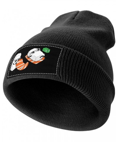 Sushi Sunbathing Knit Hat Warm Beanie Cap Cuffed Soft Skull Cap Winter Hats for Men and Women Black-style $10.75 Skullies & B...