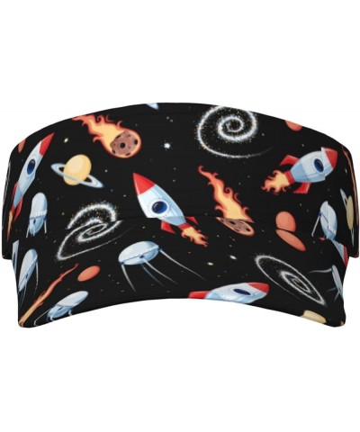 Trees and Animals Ladies Visor Hat Golf Visor Sport Sun Visor Hats for Women and Men Space Rocket $10.49 Visors