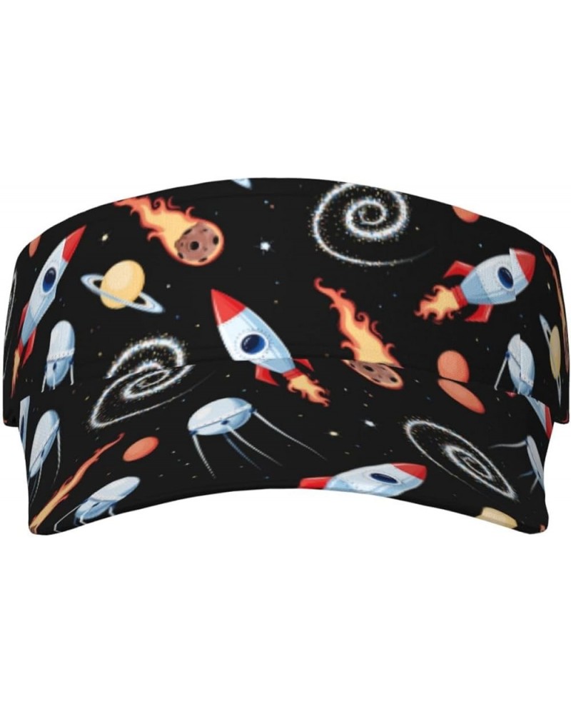 Trees and Animals Ladies Visor Hat Golf Visor Sport Sun Visor Hats for Women and Men Space Rocket $10.49 Visors