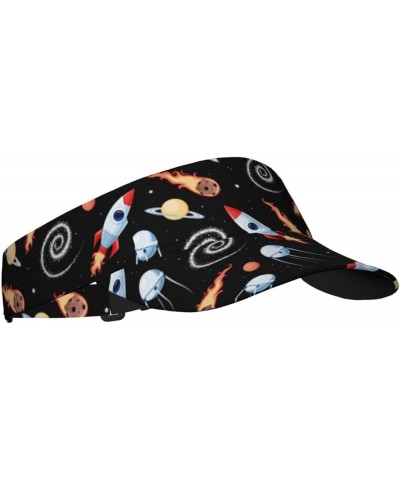 Trees and Animals Ladies Visor Hat Golf Visor Sport Sun Visor Hats for Women and Men Space Rocket $10.49 Visors