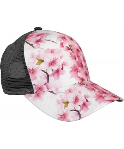 Christmas Trees Printed Baseball Cap - Breathable Mesh Adjustable Snap Back Closure Cherry Blossom(1) $11.87 Baseball Caps