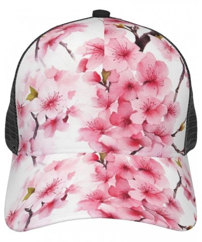 Christmas Trees Printed Baseball Cap - Breathable Mesh Adjustable Snap Back Closure Cherry Blossom(1) $11.87 Baseball Caps