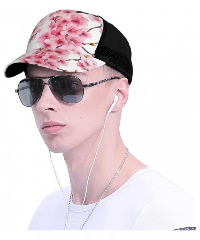 Christmas Trees Printed Baseball Cap - Breathable Mesh Adjustable Snap Back Closure Cherry Blossom(1) $11.87 Baseball Caps