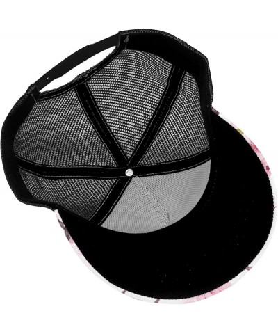 Christmas Trees Printed Baseball Cap - Breathable Mesh Adjustable Snap Back Closure Cherry Blossom(1) $11.87 Baseball Caps