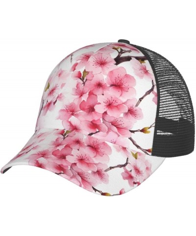 Christmas Trees Printed Baseball Cap - Breathable Mesh Adjustable Snap Back Closure Cherry Blossom(1) $11.87 Baseball Caps