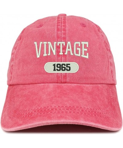 Vintage 1965 Embroidered 59th Birthday Soft Crown Washed Cotton Cap Red $10.00 Baseball Caps