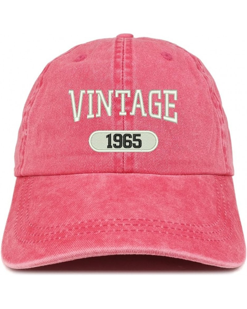 Vintage 1965 Embroidered 59th Birthday Soft Crown Washed Cotton Cap Red $10.00 Baseball Caps