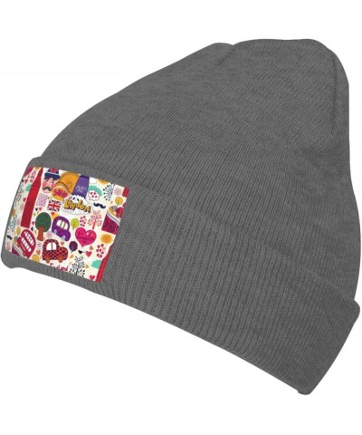 School Newspaper in English Print Slouchy Beanie for Men Women Hip-Hop Soft Lightweight Running Beanie Adult Hats Deep Heathe...