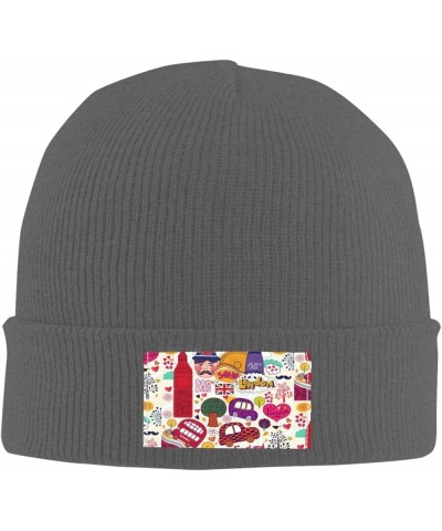 School Newspaper in English Print Slouchy Beanie for Men Women Hip-Hop Soft Lightweight Running Beanie Adult Hats Deep Heathe...