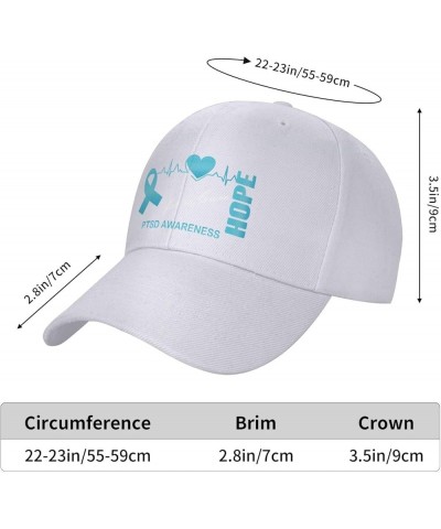 Hope for A Cure PTSD Awareness Flag-Baseball Caps Denim Hats Cowboy Knit hat Fisherman's hat White $16.47 Baseball Caps