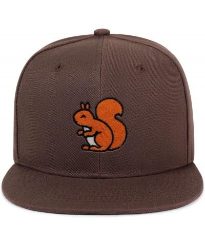 Squirrel Hip-Hop Snapback Hat Embroidered Baseball Cap Hamster Chipmunks 10. Brown $14.24 Baseball Caps