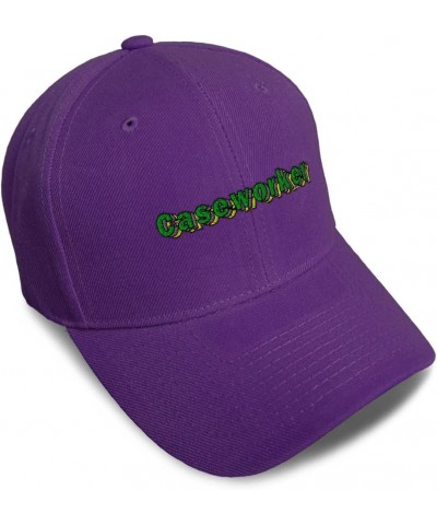 Custom Baseball Cap Caseworker History Acrylic Reports Dad Hats for Men and Women Purple Design Only $15.11 Baseball Caps