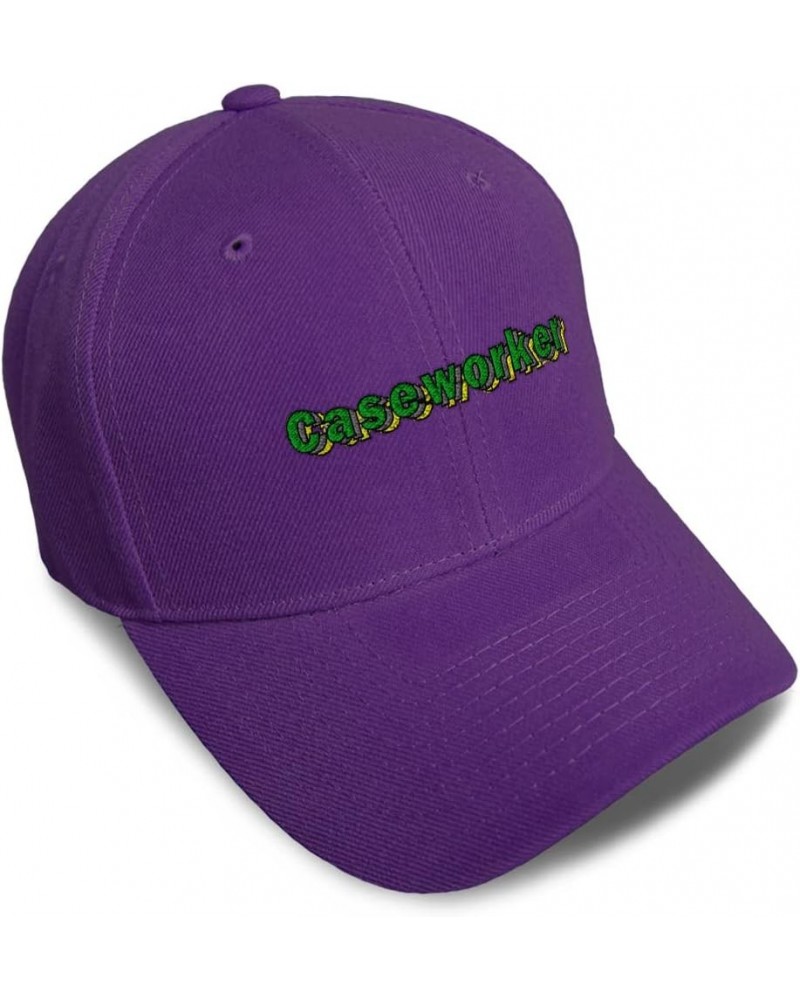 Custom Baseball Cap Caseworker History Acrylic Reports Dad Hats for Men and Women Purple Design Only $15.11 Baseball Caps