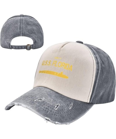 Ssbn 728 USS Florida Unisex Vintage Cowboy Hat Baseball Cap Retro Sun Visor Outdoor Hat Gray $15.43 Cowboy Hats