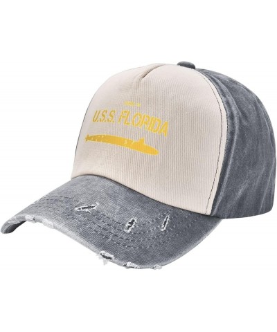 Ssbn 728 USS Florida Unisex Vintage Cowboy Hat Baseball Cap Retro Sun Visor Outdoor Hat Gray $15.43 Cowboy Hats