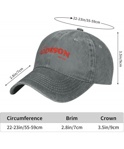 Addison Music Rae Hats for Men Women, Classic Adjustable Mesh Washed Denim Baseball Cap Hat Black Gray $9.86 Baseball Caps