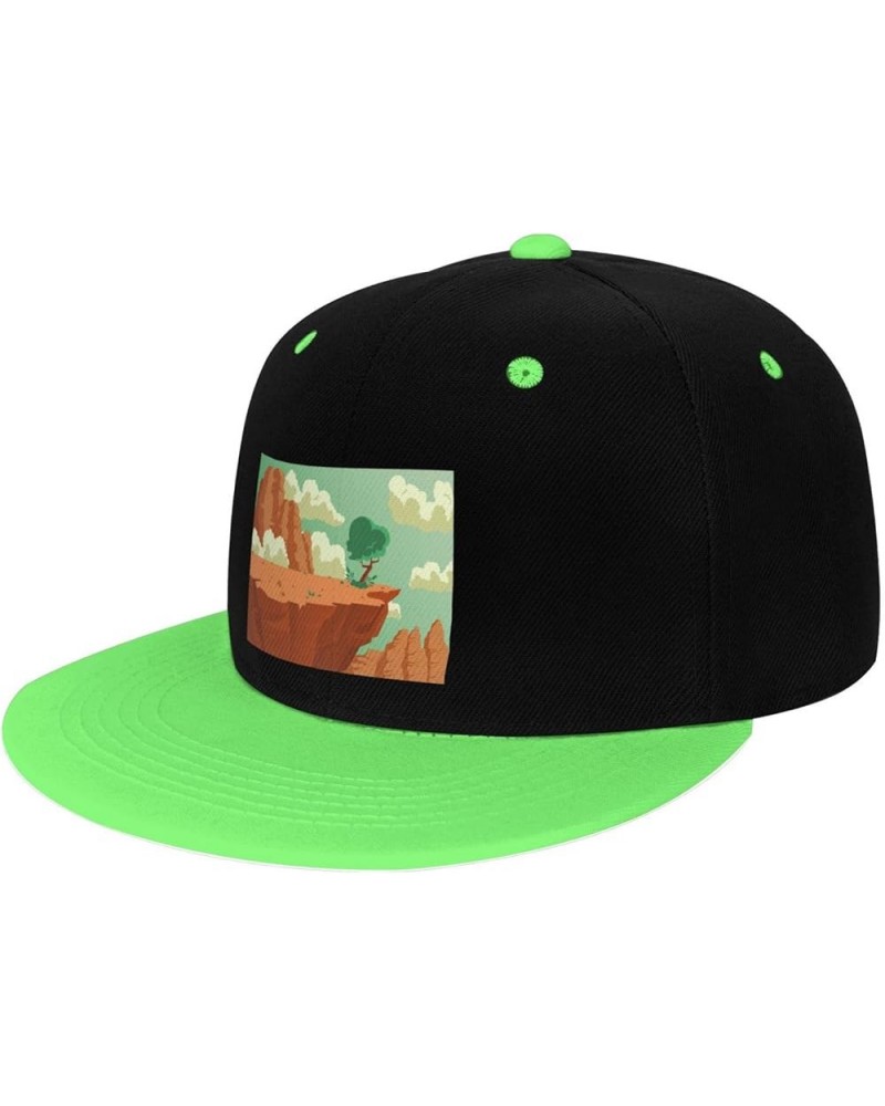 Scenic View of a Cliff in The Desert Snapback Hat for Men Women Baseball Cap Trucker Flat Bill Hats Dad Caps Green $13.33 Bas...