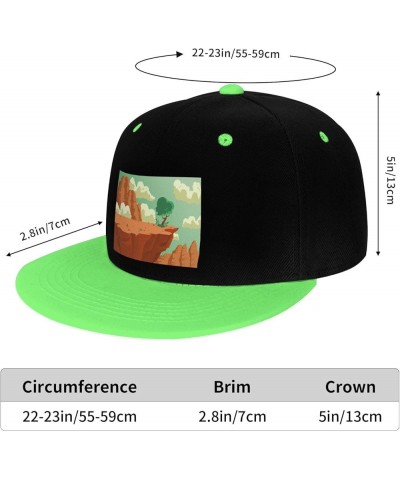 Scenic View of a Cliff in The Desert Snapback Hat for Men Women Baseball Cap Trucker Flat Bill Hats Dad Caps Green $13.33 Bas...