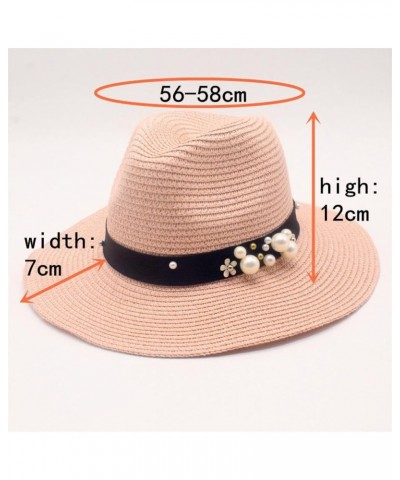 Fedora Straw Sun Hat Women and Men Shapeable Dress Summer Outdoor Wide Brim Jazz Designer Fedoras Race Day Panama Hat Navy Bl...