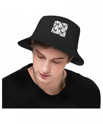 Black Cat Seamless Pattern Bucket Hat for Men Women Boonie Hat Outdoor Summer Vacation Beach Travel Fishing Cap $13.76 Bucket...