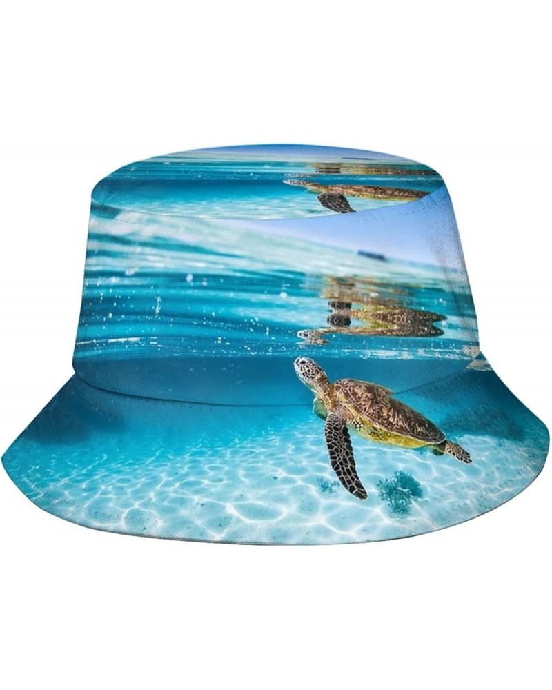 Sea Turtle Bucket Hats Fashion Sun Cap Packable Outdoor Sea Animal Fisherman Hat for Women and Men Sea Turtle Pattern-10 $11....