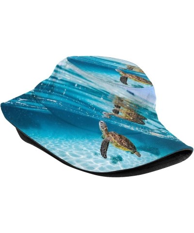 Sea Turtle Bucket Hats Fashion Sun Cap Packable Outdoor Sea Animal Fisherman Hat for Women and Men Sea Turtle Pattern-10 $11....