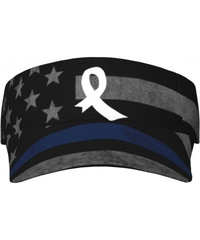 Lung Cancer Awareness America Flag White Ribbonadult Sun Hat, Your Essential Summer Accessory, Stylish Comfort $11.85 Visors