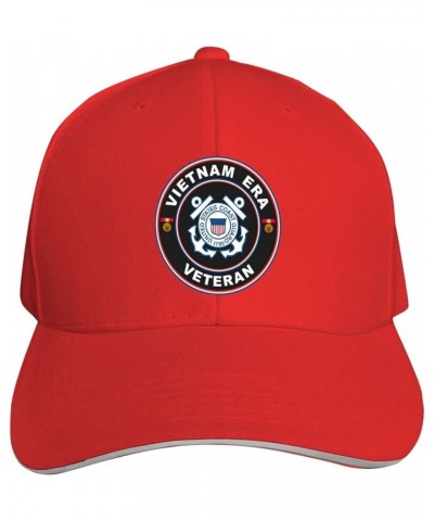 Us Coast Guard Vietnam Era Veteran Unisex Baseball Cap Sandwich Cap Plain Dad Cap Adjustable Cap Black Red $14.40 Baseball Caps