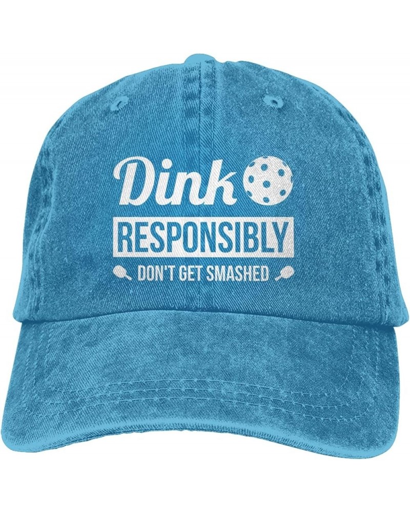 Dink Responsibly Don't Get Smashed Hat Funny Washed Cotton Cowboy Baseball Cap Vintage Trucker Hat Men Women Blue $11.79 Base...