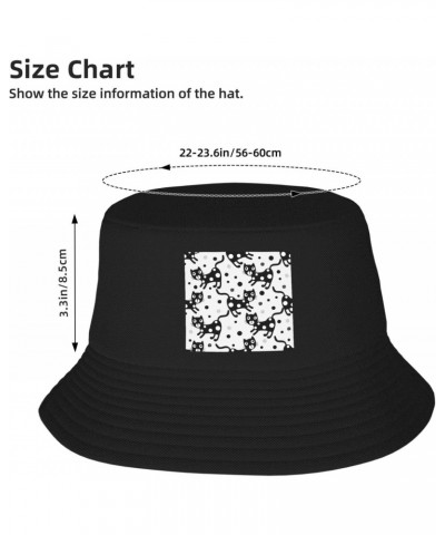 Black Cat Seamless Pattern Bucket Hat for Men Women Boonie Hat Outdoor Summer Vacation Beach Travel Fishing Cap $13.76 Bucket...