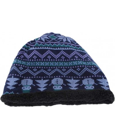 Fashion Adult Women Winter Warm Hat Casual Skullies Beanies Geometric Cotton Blends Knit Cap Blue $13.74 Skullies & Beanies