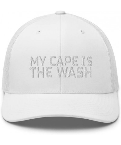 My Cape is in The Wash Super Hero Trucker Cap Hat Adjustable White $16.88 Baseball Caps