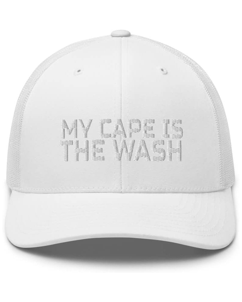 My Cape is in The Wash Super Hero Trucker Cap Hat Adjustable White $16.88 Baseball Caps