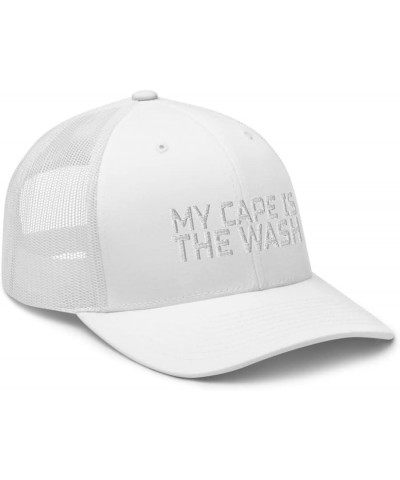 My Cape is in The Wash Super Hero Trucker Cap Hat Adjustable White $16.88 Baseball Caps