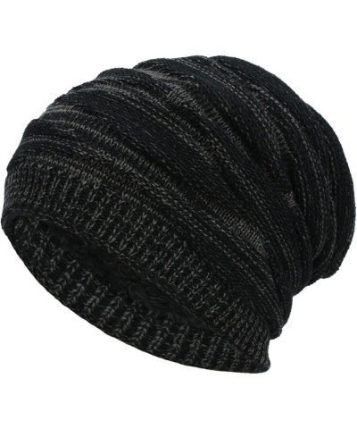 Womens Winter Knitted ????eanie Soft Slouchy Winter Hats Lined Knit Warm Hat Fleece Ski Stocking ????kull Cap Black $9.45 Sku...