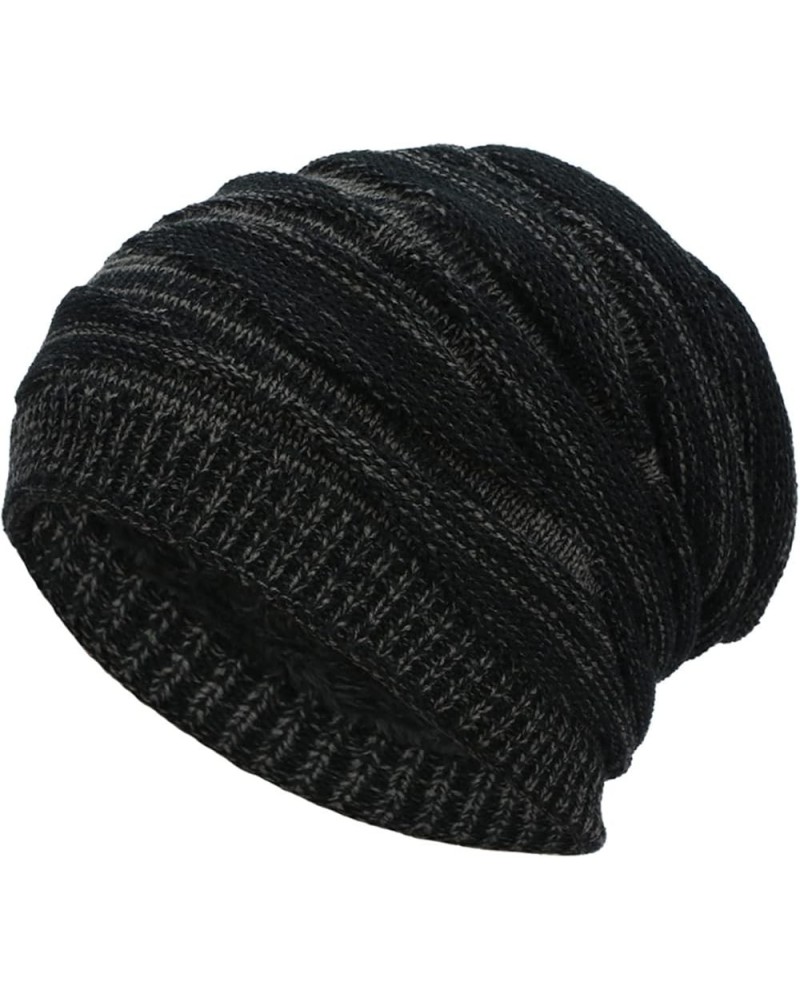 Womens Winter Knitted ????eanie Soft Slouchy Winter Hats Lined Knit Warm Hat Fleece Ski Stocking ????kull Cap Black $9.45 Sku...