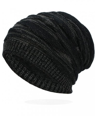 Womens Winter Knitted ????eanie Soft Slouchy Winter Hats Lined Knit Warm Hat Fleece Ski Stocking ????kull Cap Black $9.45 Sku...