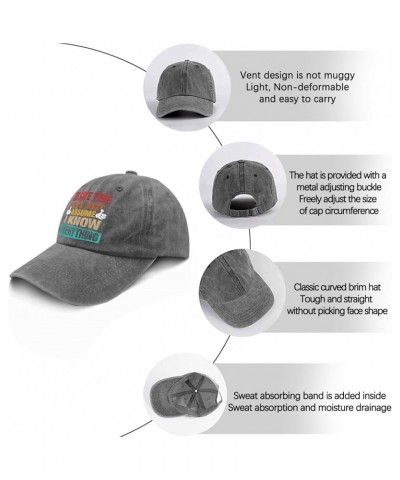 to Save Time Let's Just Assume I Know Everything Hat Funny Hats for Womens Mens Pigment Black Outdoor Pigment Gray $9.65 Cowb...