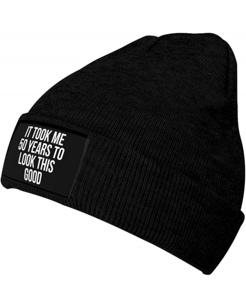 It Took Me 50 Years to Look This Good 7 Beanie Hat Women Knitted Hat Men Knit Slouchy Skull Cap Warm Hat Black Black $9.61 Sk...