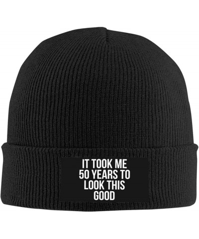 It Took Me 50 Years to Look This Good 7 Beanie Hat Women Knitted Hat Men Knit Slouchy Skull Cap Warm Hat Black Black $9.61 Sk...