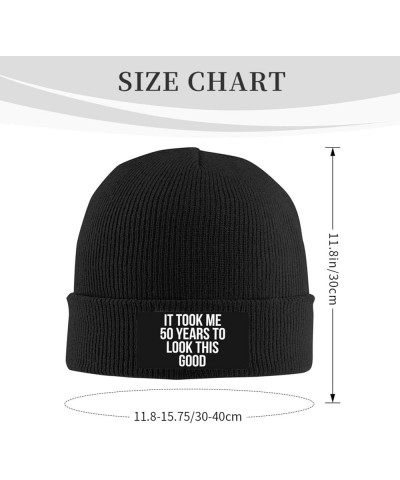 It Took Me 50 Years to Look This Good 7 Beanie Hat Women Knitted Hat Men Knit Slouchy Skull Cap Warm Hat Black Black $9.61 Sk...